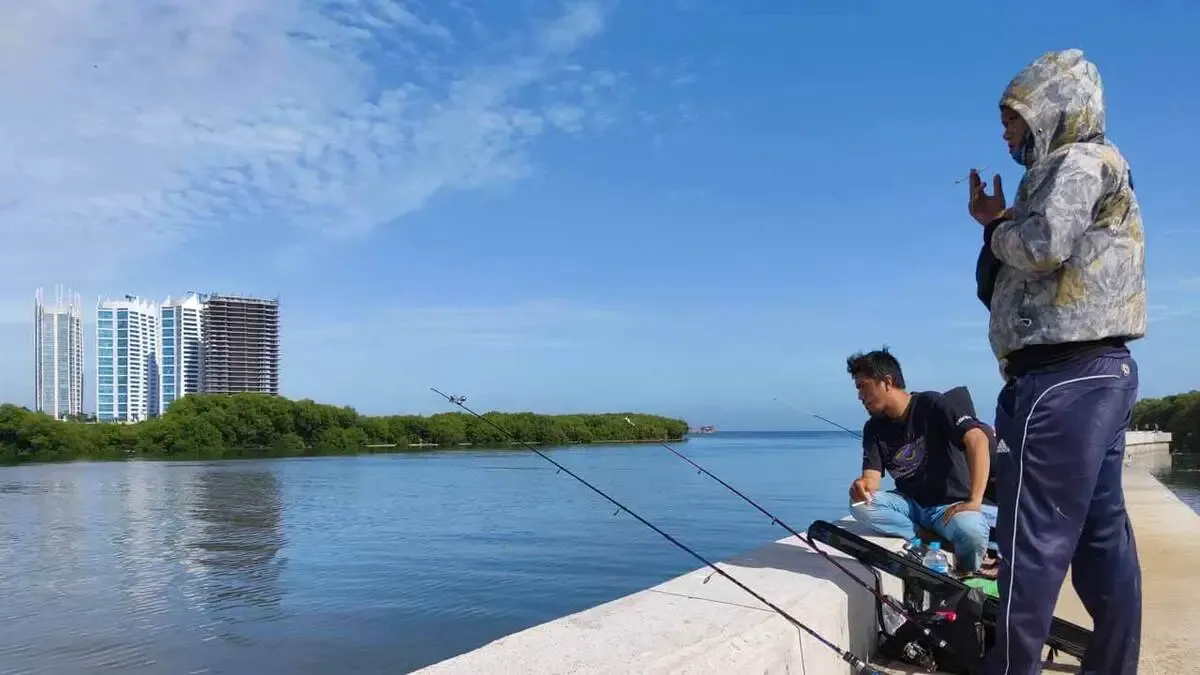 Mancing di Dam Ijo Mancing Jakarta Utara