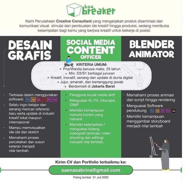 Lowongan Pekerjaan  Desain  Grafis  Sosial Media Animator 