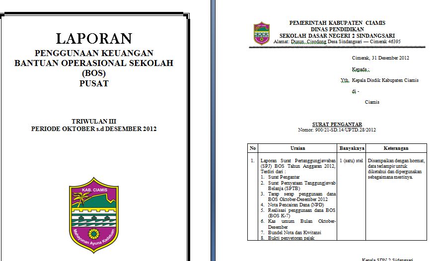 Contoh Laporan Penggunaan Dana Bos - TUKANG NGETIK