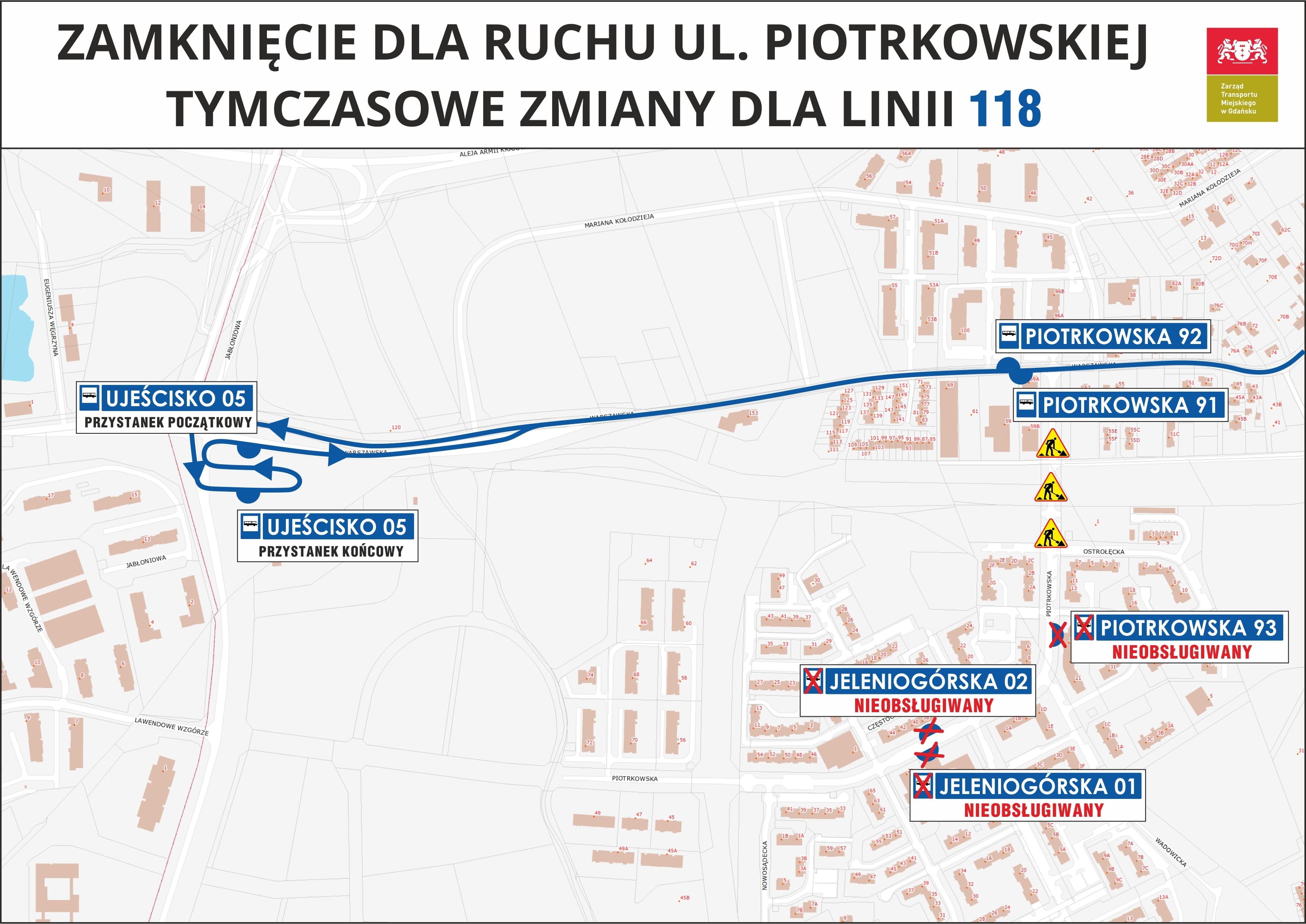 Gdańsk-Południe: zmiana trasy linii 118