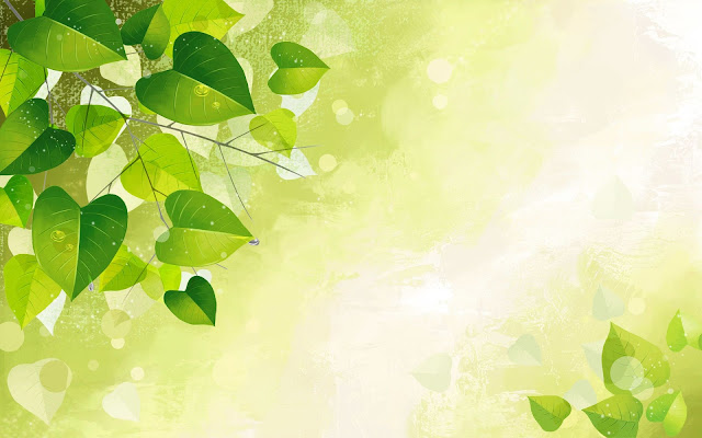 green leaves background banner