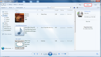 Cara Burning Lagu ke CD atau DVD Menggunakan Windows Media Player