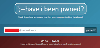 haveibeenpwned site