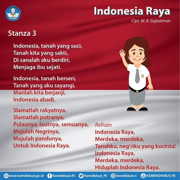 Lirik Lagu Indonesia Raya 3 Stanza - KEPOINDONESIA