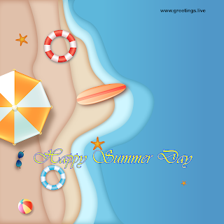 hot summer greetings beach sea  Happy Summer Day Images 