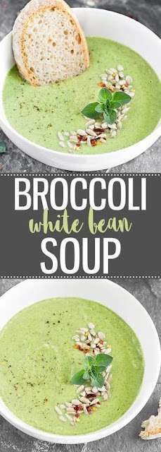 CREAMY BROCCOLI WHITE BEAN SOUP