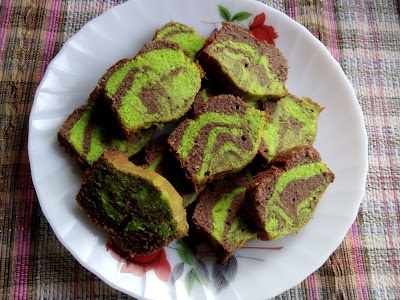 Kek Mentega Pandan Coklat