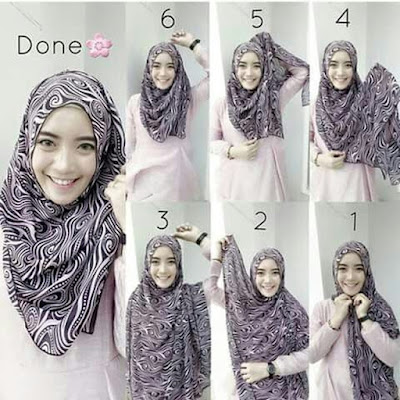 tutorial hijab pashmina arabian style