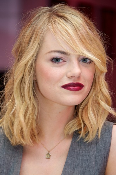 Casual Shoulder Length Hairstyles Trendy Emma Stone