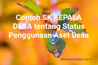 #Contoh SK KEPALA DESA tentang Status Penggunaan Aset Desa [TERANYAR]