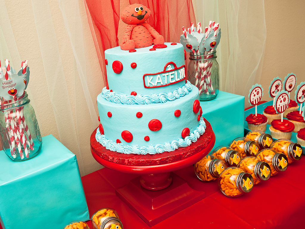 Kara S Party Ideas Red And Turquoise Elmo Party Sesame Street