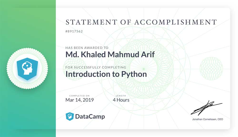 Python Certification Datacamp