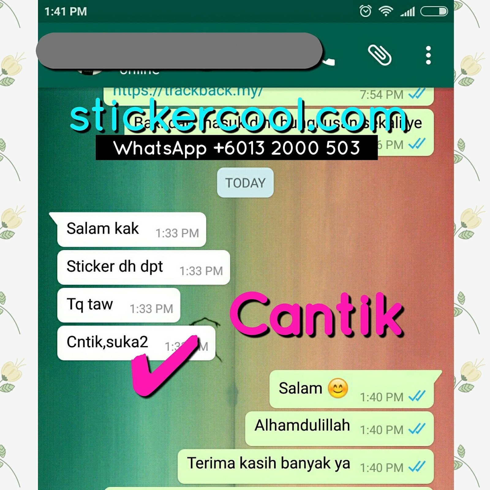 Sticker Cool - Tempah Sticker Online: Testimoni