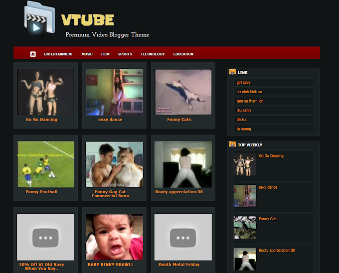 Blogger V-TUBE Video Teması