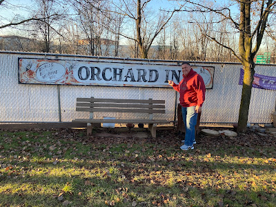 December 2022... Joey Lamberti removing the Orchard Inn sign from his fence and loading onto a truck... which will bring her back to where it all began! How fuckin' cool is that!