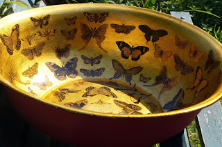 Butterfly Vintage Decoupage Bowl from Arundel Eccentrics at Interior Boutiques Front View