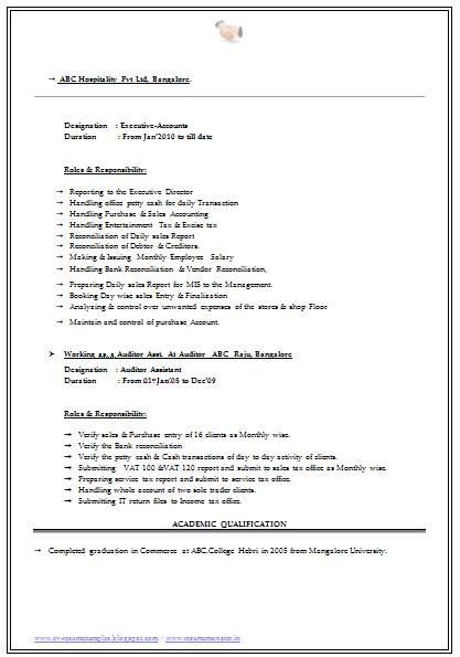 Download Now B Com Graduate Resume Sample