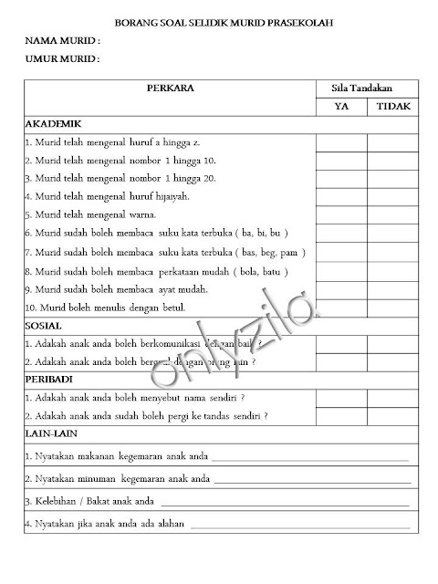 Contoh Borang Soal Selidik Beban Tugas Guru - Contoh 36