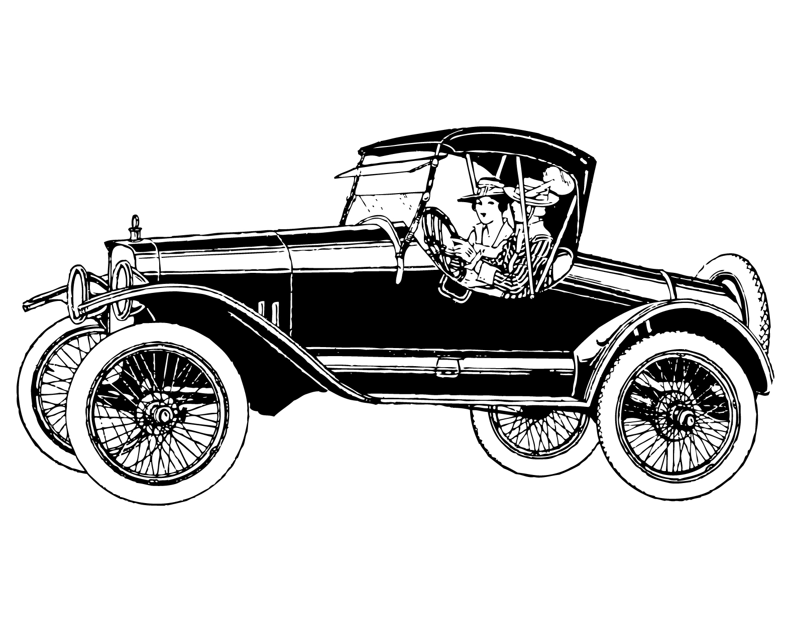 Free vintage clip art images: Vintage cars and coaches clip art