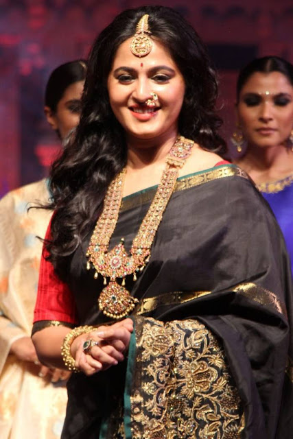 Anushka Shetty wearing Royal Jewellery at a fashion show event