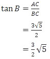 tan⁡ B adalah perbandingan AC terhadap BC