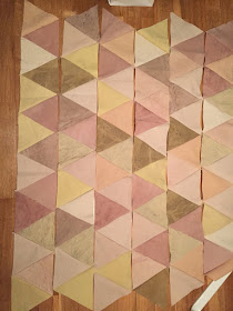 natural dyed fabric triangle quilt