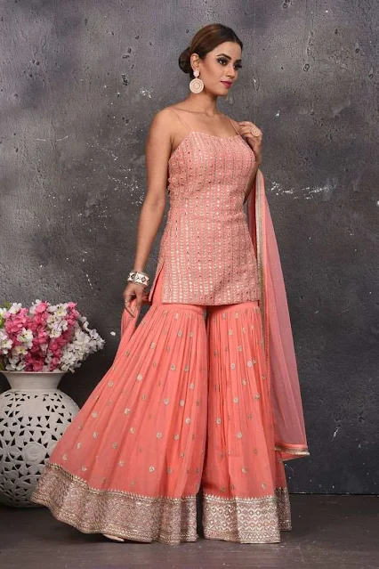 Mehndi dress for bride, Gharara Suit