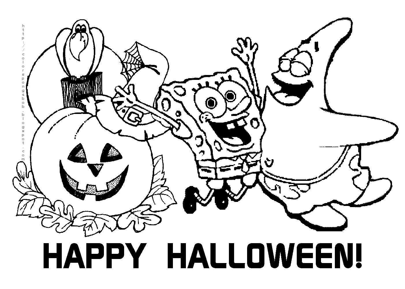 Spongebob Halloween Coloring Pages