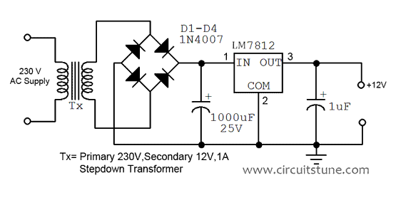 Schematic Circuit Diagram 12vdc - 12 Volt Power Supply Circuit Fig 12v Power Supply Circuit Diagram - Schematic Circuit Diagram 12vdc