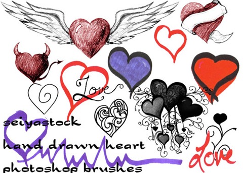 Hand-Drawn-Heart-Brushes