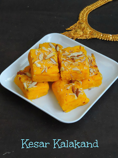 Kesar Kalakand, Saffron Kalakand, Kesar Burfi