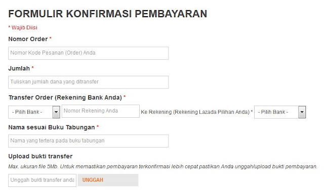 Cara Konfirmasi Pembayaran Di Lazada