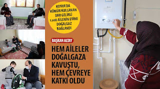 ​Konya’da Kömür Kullanan Dar Gelirli 1.108 Ailenin Evine Doğalgaz Bağlandı