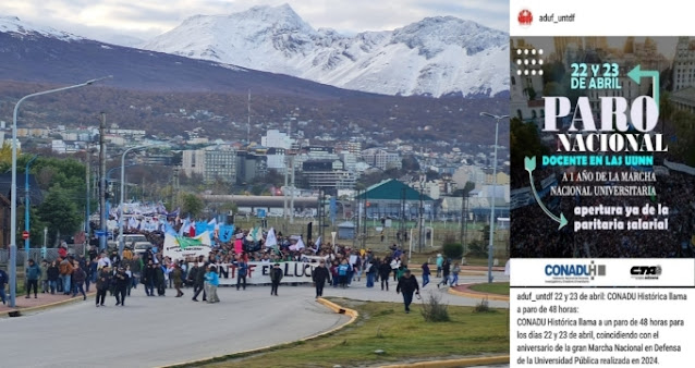 Los gremios docentes de la Universidad Nacional de Tierra del Fuego adhieren al paro nacional por la apertura de paritarias y la falta de actualización salarial. Las sedes de Ushuaia y Río Grande estarán afectadas.