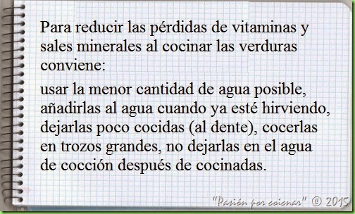 CONSERVAR LAS VITAMINAS DE LAS VERDURAS