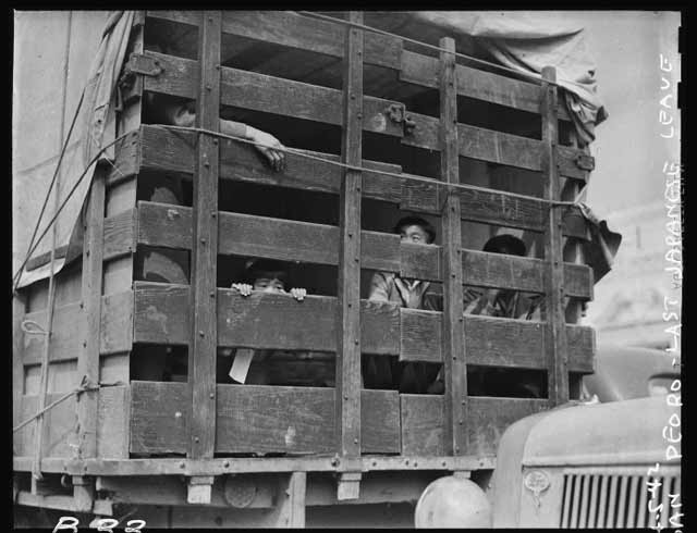 Internees in San Pedro, California, 5 April 1942 worldwartwo.filminspector.com