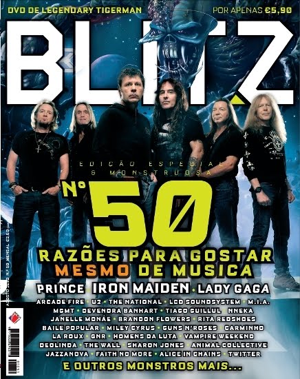 Iron Maiden na capa da revista Blitz de Portugal