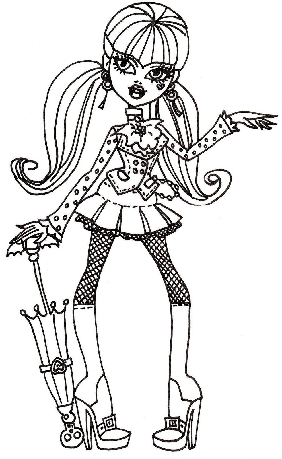 Free Printable Monster High Coloring Pages: Free Draculaura Coloring Sheet