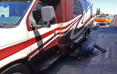 Brian of Holley Generator working on motorhome last year