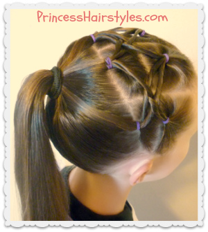 Cute hairstyle for gymnastics, woven twist headband