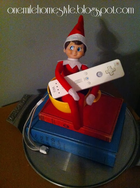 Elf on the Shelf playing the Wii