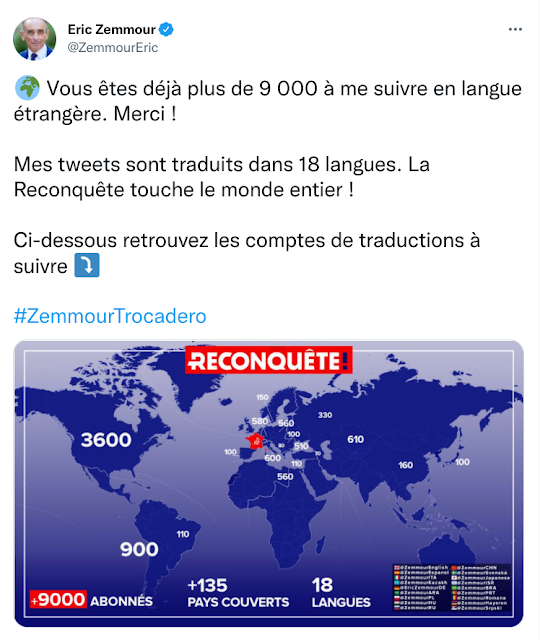 Zemmour à travers le monde