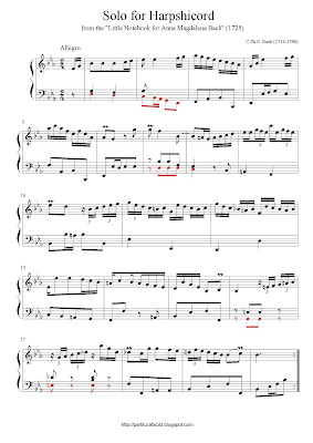 
Free piano sheet music of Johann Sebastian Bach: Solo for Harpshicord (From Little Notebook for Anna Magdalena Bach)