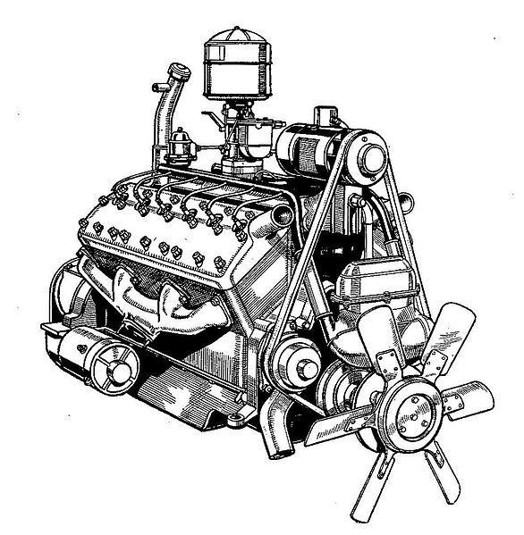 The Lincoln Zephyr V12 engine 1935 diagram