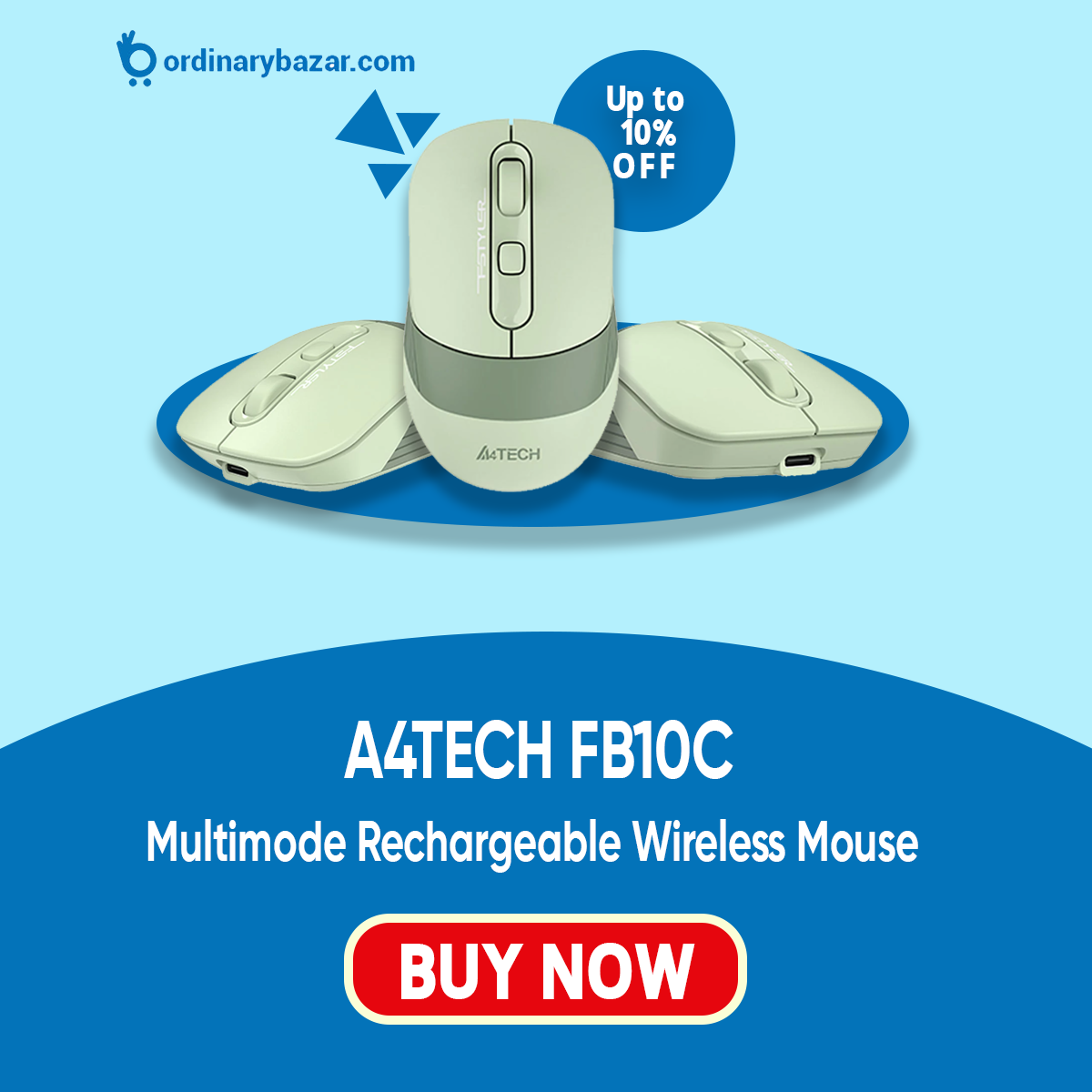 A4TECH FB10C Multimode Rechargeable Wireless Mouse