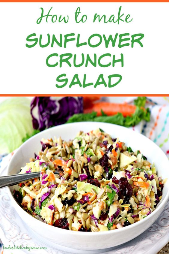 Perfect for summer parties and BBQ's. This salad is healthy, fresh and absolutely delicious!! #copycatrecipe #summersalad #coldsalad #coleslaw #cabbage #kalesalad #crunchysalad #sunflowerseeds #BBQrecipe #saladrecipe #kale