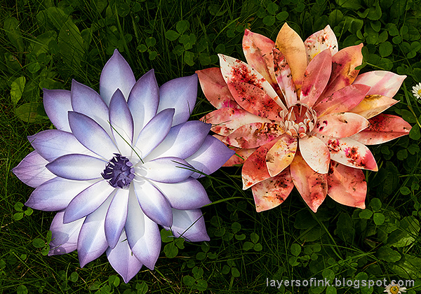 Layers of ink - Dahlia Dimensional Paper Flowers Tutorial by Anna-Karin Evaldsson.