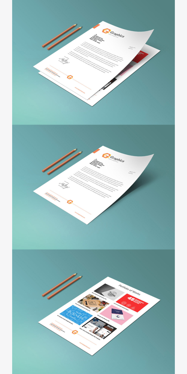 Letterhead And Paper Portfolio Mockup PSD