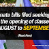 Senators filed bills seeking to move the opening of classes from August to September