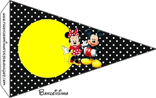 Minnie and Mickey in Red, Food Toppers or Flags